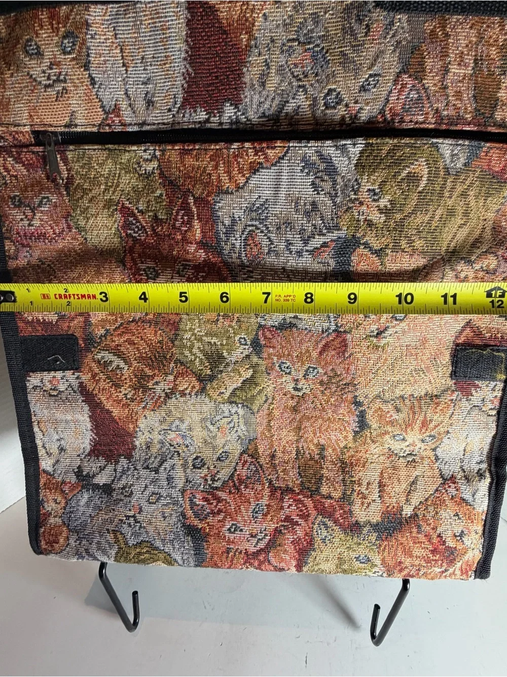 Vintage Tapestry Shopping Bag Cart With Wheels Foldable Travel Bag Cats
